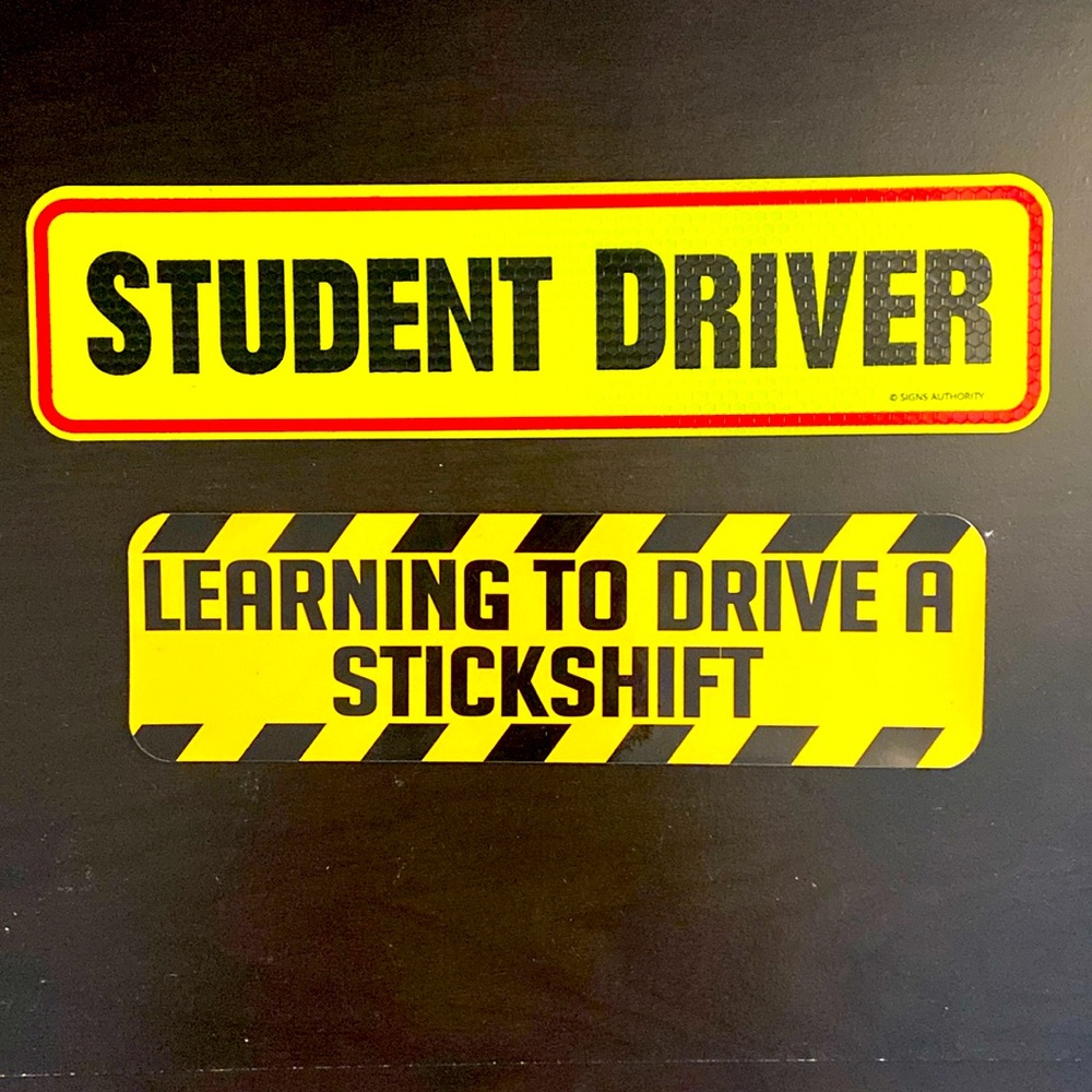 (2) Student Driver Car Magnet stick shift manual learning driving teens safety